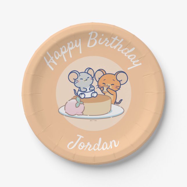 Anime Tuffy and Jerry Cheesecake Paper Plate (Front)