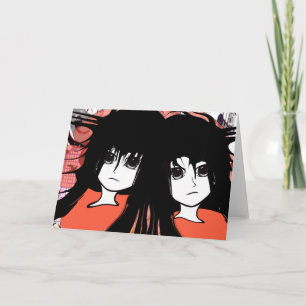 Anime Twins Holiday Card