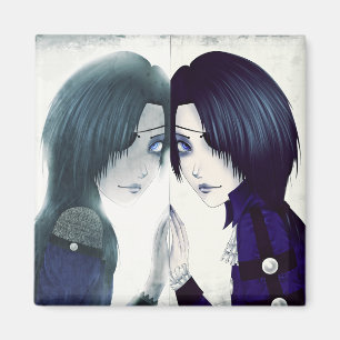Anime twins missing each other magnet