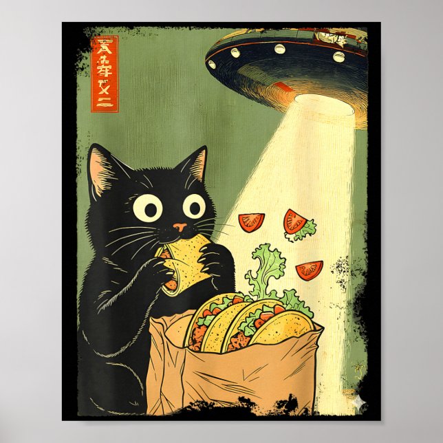 Anime UFO Cat Tacos Japanese Magic Poster (Front)