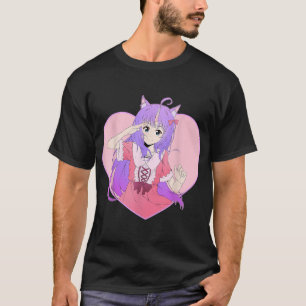 Anime Unicorn Girl Valentine's Day Kawaii Love Hea T-Shirt
