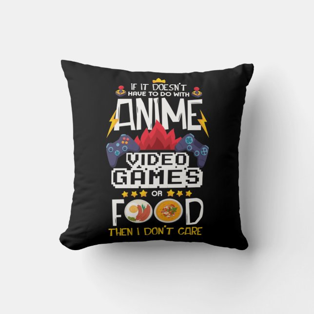 Anime Video Game Food Gamer Nerd Gaming Controller Cushion (Front)