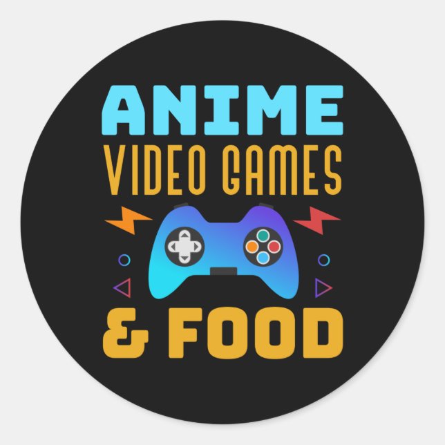 Anime, Video Games & Food | Lovely Design Classic Round Sticker (Front)
