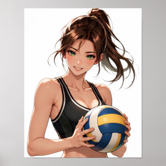 Anime Volleyball Girl Poster