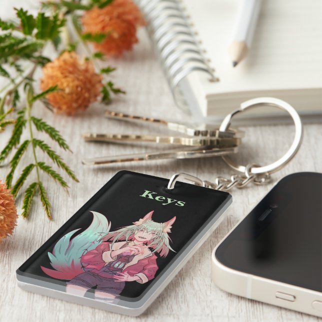 Anime, VTuber, keys Key Ring (Front Right)