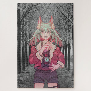 Anime, VTuber, snow Jigsaw Puzzle