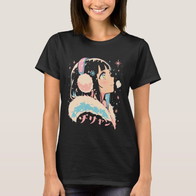Anime Waifu Cute Anime Manga Cat Girl Sweet Retro  T-Shirt (Front)