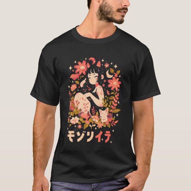 Anime Waifu Cute Anime Manga Cat Girl Sweet Retro  T-Shirt (Front)