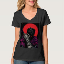 Anime Warrior Red Moon Sword Hug Art