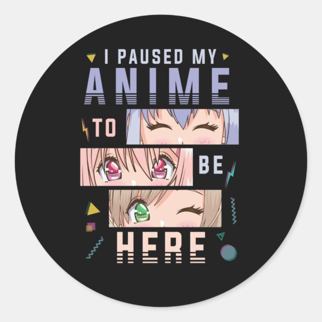 Anime watching Girl Japanese Anime Lover Classic Round Sticker (Front)