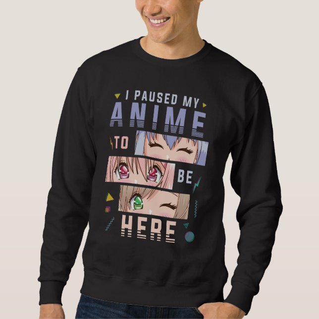 Anime watching Girl Japanese Anime Lover Sweatshirt (Front)