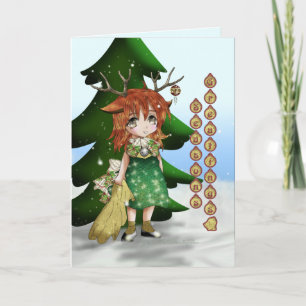 Anime Wee Deer Holiday Card