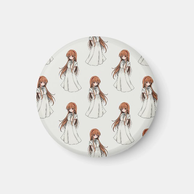 Anime Weeb Girl Manga Pattern Design  Magnet (Front)