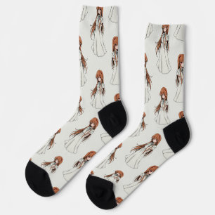 Anime Weeb Girl Manga Pattern Design Socks