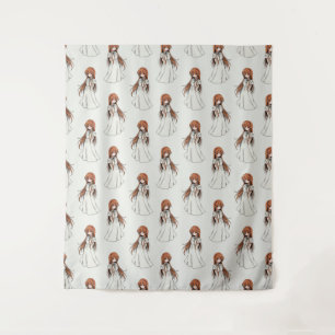 Anime Weeb Girl Manga Pattern Design  Tapestry