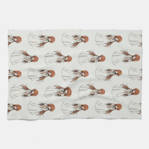 Anime Weeb Girl Manga Pattern Design Tea Towel