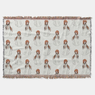 Anime Weeb Girl Manga Pattern Design Throw Blanket