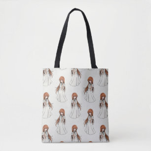 Anime Weeb Girl Manga Pattern Design Tote Bag