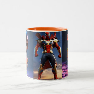Anime with black and Gary tattoos Two-Tone Coffee Mug