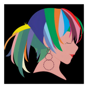 Anime with colorful hair poster