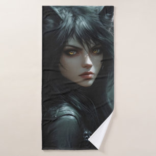 Anime Wolf Girl Bath Towel