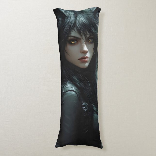 Anime Wolf Girl Body Cushion (Front Vertical)