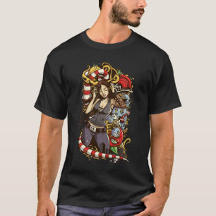 Anime Woman Character With Graffiti T-Shirt