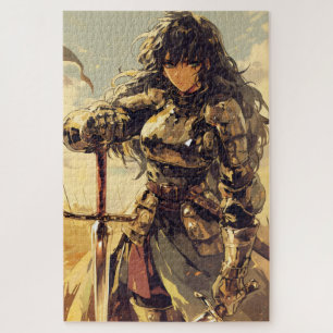 Anime Woman Knight Fantasy Jigsaw Puzzle