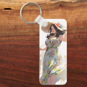 Anime Woman Plus Size Key Ring