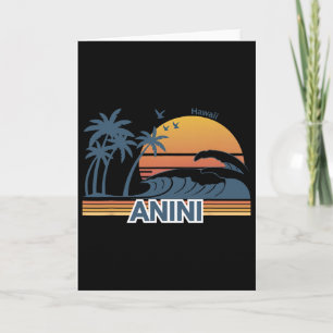 Anini Beach Hawaii Men Women Vacation Summer Card