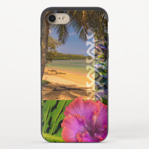 Anini Beach, Kauai Hawaiian Collage Clear iPhone 8/7 Slider Case