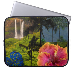 Anini Beach, Kauai Hawaiian Collage Wetsuit Laptop Sleeve