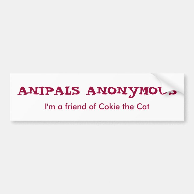 Anipals Anonymous Bumper Sticker (Front)