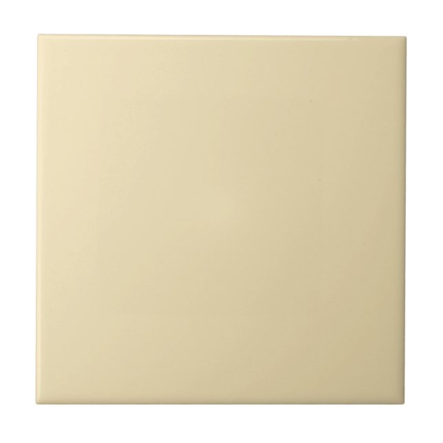 Anise Flower solid colour plain pale yellow Ceramic Tile (Front)