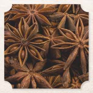 Anise Stars Pattern Paper Coaster