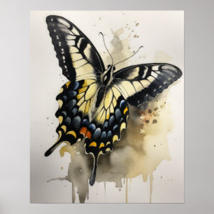 Anise Swallowtail Butterfly Art Print Poster