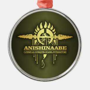 Anishinaabe 2o metal ornament
