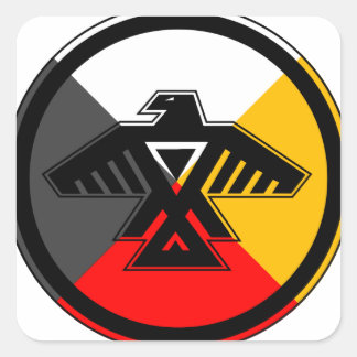Anishinaabe Thunderbird in the Four Directions Square Sticker