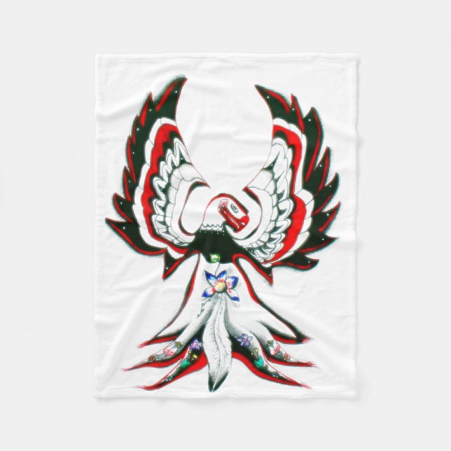 Anishinaabe Thunderbird Warm Cosy Fleece Blanket (Front)