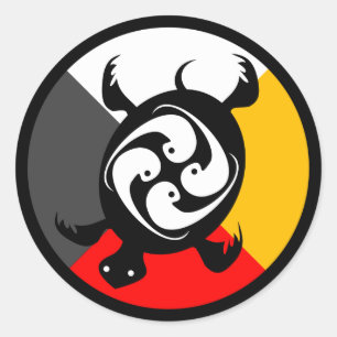 Anishinabek Dodem Miskwaadesi Classic Round Sticker
