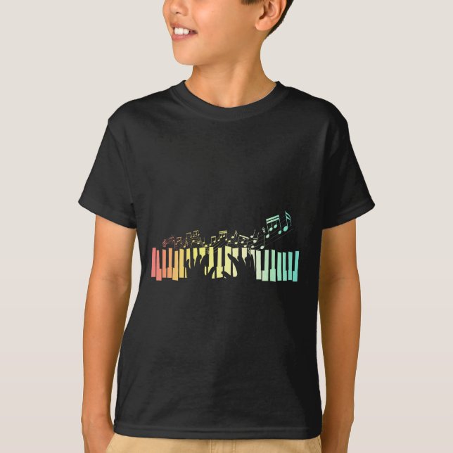 Anist Keyboards Music Notes Ano  T-Shirt (Front)