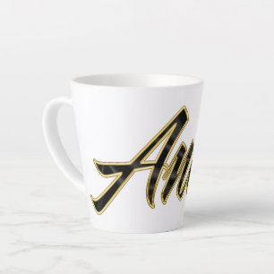 Anita black gold lettering Latte Tasse Mug