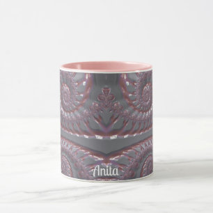 ANITA ~ GLOSSY 3D Zany Pink Silver ~ Mug
