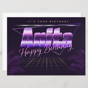 Anita Name First name pura retro card Birthday