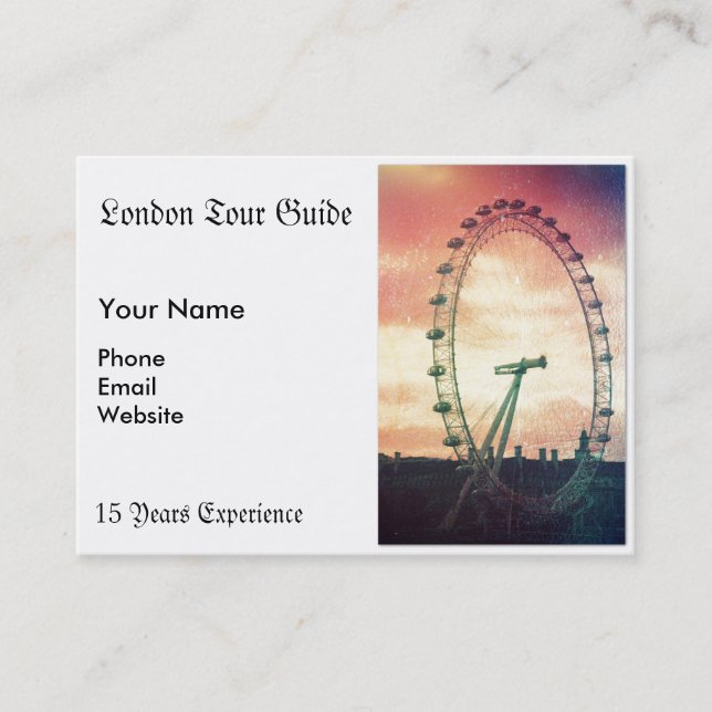 Anitiqued London Eye at Sunrise Business Card (Front)