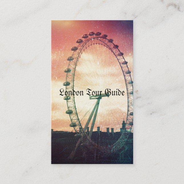 Anitiqued London Eye at Sunrise Business Card (Front)