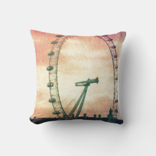 Anitiqued London Eye at Sunrise Cushion