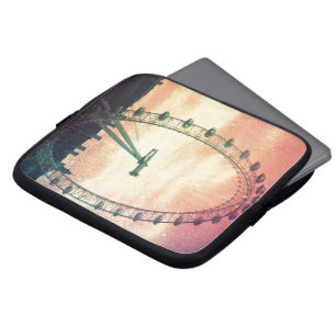 Anitiqued London Eye at Sunrise Laptop Sleeve