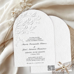 Aniversario de Bodas Blanco y Negro Elegante Invitation