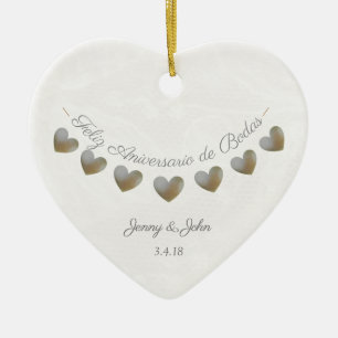 aniversario de bodas Spanish wedding anniversary Ceramic Ornament